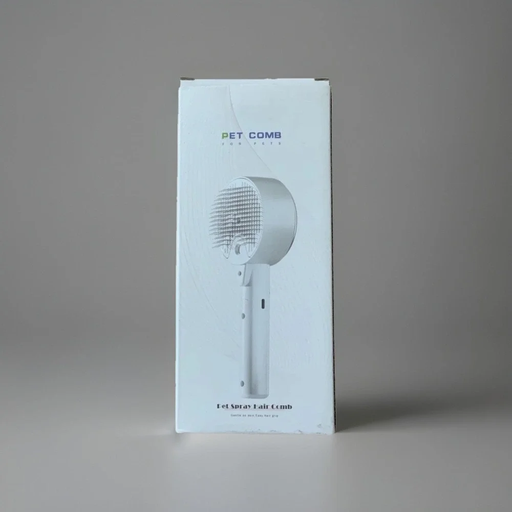 Pet Spray Hair Comb for Dogs White Grooming Tool with Spray Function New